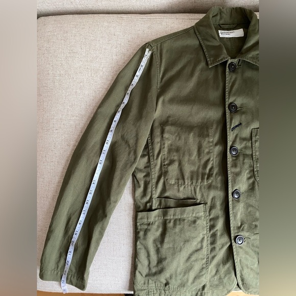 Universal Works Bakers jacket light olive green twill size S - Picture 5 of 8